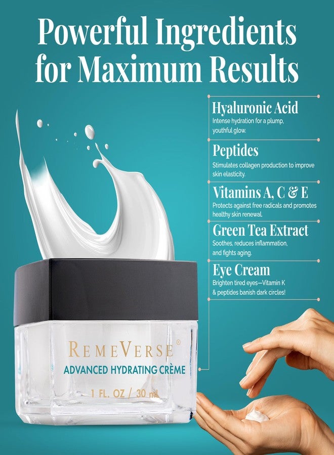 RemeVerse Advanced Hydrating Crème - Face Moisturizer with Hyaluronic Acid, Peptides & Vitamins - Ultra Hydration for All Skin Types - Long-Lasting Moisture & Nourishing Facial Cream for Women & Men - Image 2